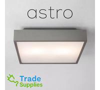 Astro LED Ceiling Light Nickel Matt Square Flush 400mm Taketa 400 1169015