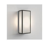 Astro Messina 160 Frosted II Single Light Outdoor Wall Fitting In Black Finish With Frosted Glass Diffuser