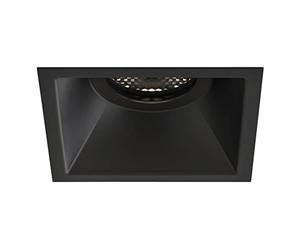 Astro Minima Slimline Square Fixed Fir IP65 Bathroom Downlight - IP65 Rated - (Matt Black), GU10 LED Lamp, Designed in Britain - 1249039-3 Years Guarantee