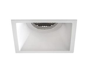 Astro Minima Slimline Square Fixed Fir IP65 Bathroom Downlight - IP65 Rated - (Matt White), GU10 LED Lamp, Designed in Britain - 1249038-3 Years Guarantee
