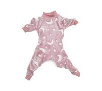 Astro Print Dog Pajamas, 4-Leg Fleece Onesie with Moon Star Bone Pattern, Warm High-Neck Jumpsuit for Cold Nights, Comfort for Small Medium Large Dogs, Cozy Indoor Winter Wear