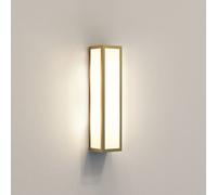 Astro Salerno 2 Light Bathroom Wall Fitting In Natural Brass Finish With White Glass