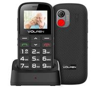 Astro SR Senior Mobile Phone with SOS Button and Charging Dock, Large High Volume Keys, USB-C, Voice Keyboard, 1400mAh Battery, Easy to Use Cell Phone for Elderly - Black