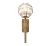 Astro Tacoma Single Wall Lamp Antique Brass & Grooved Shade Transparent