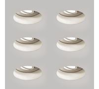 Astro Trimless Plaster-In Round Fire Rated Adjustable Downlight - Matt White - Pack of 6