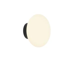 Astro Zeppo Single Light Bathroom Wall Fitting In Matt Black And White Glass Finish