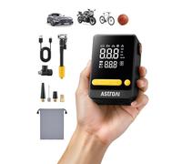 AstroAI Bike Pump, Tyre Inflator Cordless, Car Tyre Pump Electric 150PSI | 360°Schrader Hose & Presta Adapters, 4+N Modes Easy Preset for Car Motorcycle Bicycle Ball Road Cycling Trip