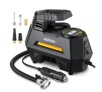 AstroAI Tyre Inflator Air Compressor 12V, Portable Electric Auto-Stop Car Tyre Pump with Tyre Pressure Gauge, Valve Adaptors and LED Light, Car Accessories