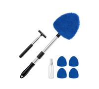 AstroAI Car Windscreen Cleaner Tool, Window Cleaning Kit with 39in Car Mirror Squeegee, 4 Reusable Microfiber Pads and Extendable Handle, Blue car squeegee