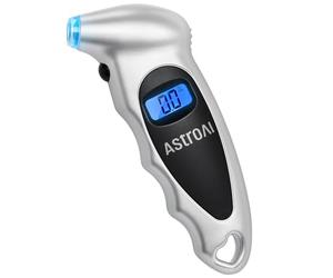 AstroAI Digital Tyre Pressure Gauge 150 PSI 4 Settings for Car Truck Bicycle with Backlit LCD and Non-Slip Grip Tyre Pressure Checker, Silver
