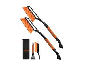 AstroAI Ice Scraper for Car Windscreen, Snow Brush 2-in-1 Detachable, 2pack