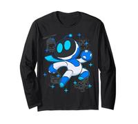 Astrobot PlayStation's Astro Bot Fighting Enemies in Space Long Sleeve T-Shirt