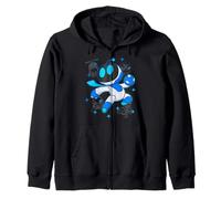 Astrobot PlayStation's Astro Bot Fighting Enemies In Space Zip Hoodie
