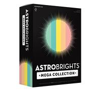 Astrobrights Mega Collection, Colored Paper, Punchy Pastel 5-Color Assortment, 625 Sheets, 24 lb./89 GSM, 8.5" x 11" - More Sheets! (91732)