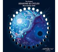 Astrocal Seasons & Cycles Moon Calendar 2026, Moon Phase Calendar, Lunar Wall Planner, UK (Blue, 30cm x 30cm)