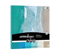 Astrodesigns Crafting Cardstock, 12" x 12", 65 lb./176 GSM, 6-Color Ocean Assortment, 84 Sheets (91794)