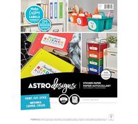 Astrodesigns Sticker Paper, 8.5" x 11", Fully Adhesive Back, White, 30 Sheets (91702)