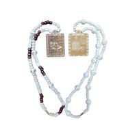 ASTRODIDI Jai Shri Bageshwar Dham Tulsi Mala with Hanuman Ji Jay Sita Ram Locket | Hare Rama Hare Krishna Round Beads Original Tulasi Kanthi Mala for Man and Women (2 PCS COMBO), Standard, Wood, No