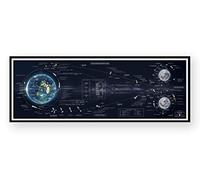 Astrography Apollo Flight Plan: Redesigned - Fine Art Space Decor | Astronomy Themed Wall Art for Bedroom, Living Room, Office (160 x 55 cm, Unframed)