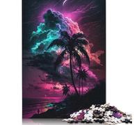 AstroIsland with Tropical Clouds Puzzle Challenging And Brainteasing 100 Percent Recycled Cardboard Jigsaw Puzzle for Adults Teen Birthday Present 1000pcs (75x50cm)