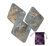 Astrological Dice, Runic Dice Set - 8 Sided Resin Dice for Divination Game - Exquisite Polyhedral Runic Dice with Drawstring Bag for Divination Board Games