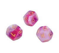 Astrological Dice Set 12 Sides Glitter Rune Dice Easy to Read for Table Board Game Toys Divination Tool Durable Acrylic Material 3PCS (Style 1)