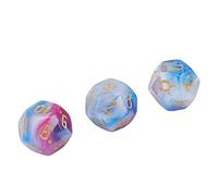 Astrological Dice Set 12 Sides Glitter Rune Dice Easy to Read for Table Board Game Toys Divination Tool Durable Acrylic Material 3PCS (Style 3)
