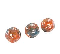 Astrological Dice Set 12 Sides Glitter Rune Dice Easy to Read for Table Board Game Toys Divination Tool Durable Acrylic Material 3PCS (Style 2)