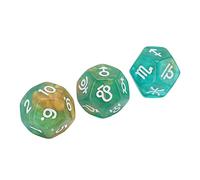 Astrological Dice Set 12 Sides Glitter Rune Dice Polyhedral Divination Tool for Table Board Games and Astrology Enthusiasts Acrylic Material 3PCS (Style 4)