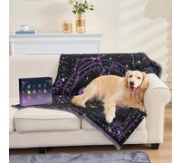Astrology Birthday Blanket Gift 2026 - Chenille Knitwear for Friends, Unique Lucky Color Constellation Design in Box Packaging, 130x150cm (Pisces - Purple)