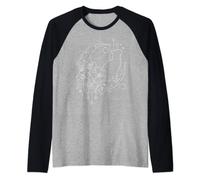 Astrology, Cat with Floral Crescent moon, Dream catcher Raglan Baseball Tee