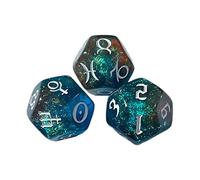 Astrology Dice Entertainment Toys for Party Game Table Games Dice Games, Dark Green, Side Length: 1.4 cm
