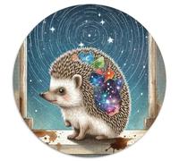 Astrology Hedgehog 1000 Pieces Jigsaw Magic Fantasy Round Puzzles for Adults And Kids Cool Unique Challenge Games Scene Creative 1000pcs (67.5x67.5cm)