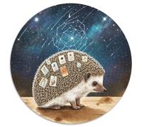 Astrology Hedgehog 1000 Pieces Jigsaws Magic Fantasy Round Puzzle for Adults And Kids Modern Unique Challenge Games Scene Creative 1000pcs (67.5x67.5cm)