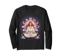 Astrology Meditation Yoga Exercise Zodiac Crystal Energy Long Sleeve T-Shirt