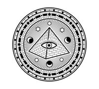 Astrology Occult Alchemy Masonry Esoteric Signs Lettering Decals 42x42cm It Won't Fall Off Black