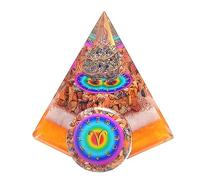 Astrology Orgone Pyramid & Palm Stone Set Healing Crystal Aries Zodiac Sign Gift Set Made of Pyrite and Marigano Jasper for Inner Strength, Confidence, and Recovery