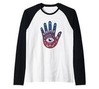 Astrology Palm Eye Symbols Cosmic Magic Spiritual Star Map Raglan Baseball Tee