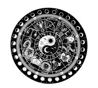 Astrology Pendulum Mat Symbol Moon Phase Mouse Pad Rubber Divination Mat Dowsing Pendulum Ceremony Mat Decorative Astrology Pendulum Mat