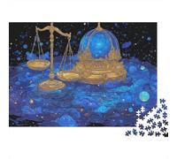 Astrology Scales Symbol 1000-Piece Libra Starry Sky Sturdy Cardboard Jigsaw Puzzle Teens 12-18 Logic Skill Party Game Teen Fans Best Gift for Puzzle Lovers 52x38cm/1000pcs