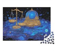 Astrology Scales Symbol Colourful Libra Scale Art 1000 Pieces Jigsaw for Adults The Impossible Challenge Brain Development 52x38cm/1000pcs