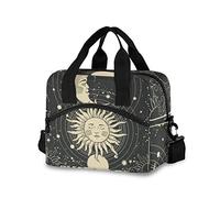 Astrology Tarot Goth Insulated Lunch Bag Reusable Lunch Tote Bag Cooler Bag for Women Men Adult Lunch Box with Adjustable Shoulder Strap Leakproof Lunch Bag for Work School Picnic Camping