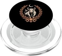 Astrology Taurus Bull Under Crescent Moon Emblem PopSockets PopGrip for MagSafe