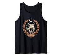 Astrology Taurus Bull Under Crescent Moon Emblem Tank Top