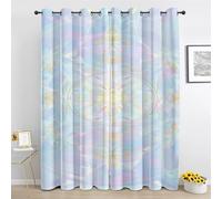 Astrology Totem Blackout Curtains for Bedroom, Geometric Galaxy Curtain 72 Inch Drop 7 Panels, Pastel Girls Woman Curtain for Living Room, Window Curtains with Eyelet Uc709