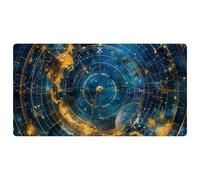 Astrology Wheel with Zodiac Signs on Constellation Map Polyester Floor Mat