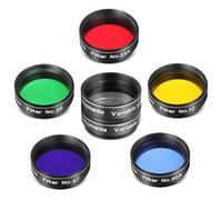 Astromania 1.25-Inch Telescope Eyepiece Filter Set(6 Pieces), Variable Grey Polarizing Filter, 5 Planetary Color Filters - Enhance Lunar Planetary Observation - Reduce Light Pollution