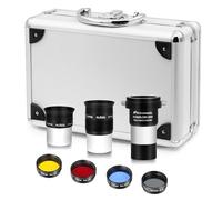 Astromania 1.25" Telescope Eyepiece & Filter Astronomical Kit with 2pcs Plossl Eyepieces, 3pcs Planetary Filters, Moon Filter and 2X Barlow Lens - A Useful Set of Accessories for Newcomer to Astronomy