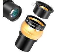 Astromania Upgraded 2.5X 2 inch Barlow Lens - 4 Elements Broadband Green Film with Fully Multi Coated, Metal Telescope Accessory with Internal Brass Ring for 2 inch & 1.25 inch Telescope Eyepiece