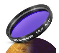 Astromania Telescope Filter, Planetary Filter with Metal Frame for Astronomical Telescope Eyepiece, 2 Inch Telescope #47 Dark Blue Color Filter for Enhancing Contrast in Lunar Planetary Observation
